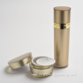 Gold Cylindrical Cosmetic Bottle Plastic Lotion Bottle